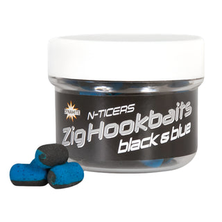 Dynamite N-Ticers Zig Hookbaits Black & Blue 12 x 6mm