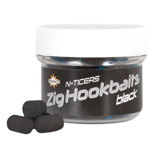 Dynamite N-Ticers Zig Hookbaits Black 12 x 6mm