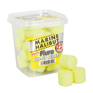 Dynamite Baits Catfish Pop Ups - Yellow Fluro Marine Halibut 22mm