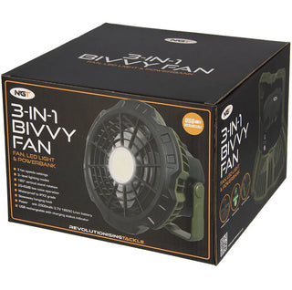 NGT XL Bivvy Fan 3 In 1 - Fan / LED Light / Powerbank
