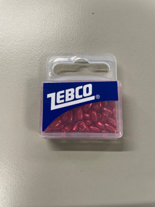 Zebco 6mm Oval Beads Pearl Red 100pk