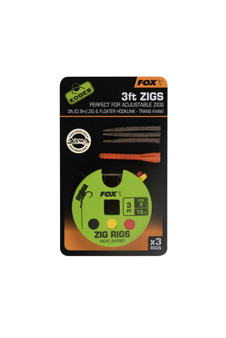Fox Edges Zig Rig 8 - 12lb 3ft (3-Pack)