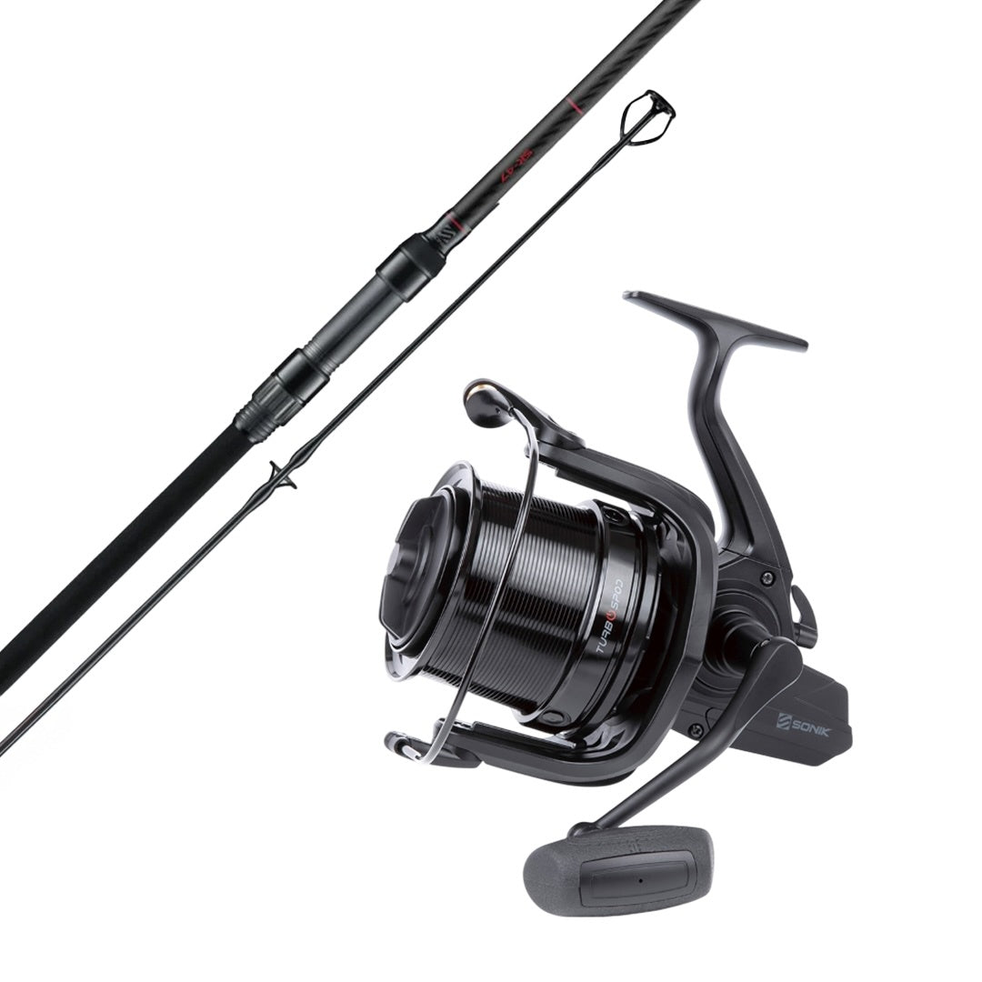 Fishing Reel Sonik Carp Rod And Reel Combo X Daiwa 9' Carp Rods