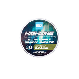 Nash Highline Extra Supple Braid Green 600m