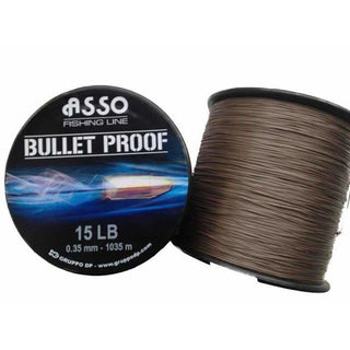 Asso Bullet Proof Line 4oz Spool Brown - taskers-angling