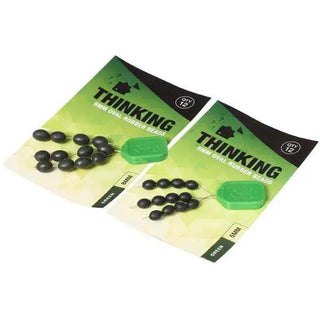 THINKING ANGLERS OVAL RUBBER BEADS GREEN - taskers-angling