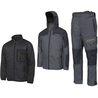 Savage Gear Thermo Guard 3-Piece Suit Charcoal Grey Melange - Taskers Angling