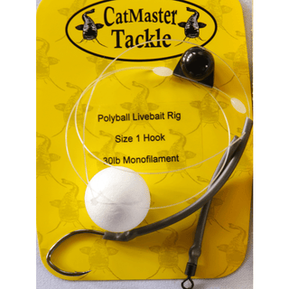 Catmaster Polyball Livebait Rig White 30lb Mono - taskers-angling