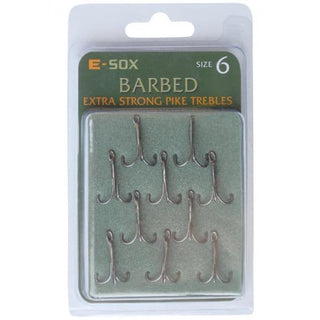E-SOX Extra Strong Pike Trebles (Barbed) - Taskers Angling