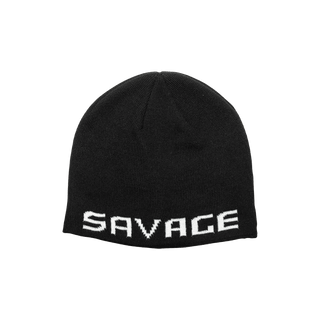 Savage Gear Logo Beanie Black/White - Taskers Angling