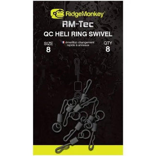 RidgeMonkey RM-Tec Quick Change Heli Ring Swivel size 8 - taskers-angling