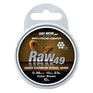 Savage Gear Raw49 Uncoated Wire Brown 10m - Taskers Angling