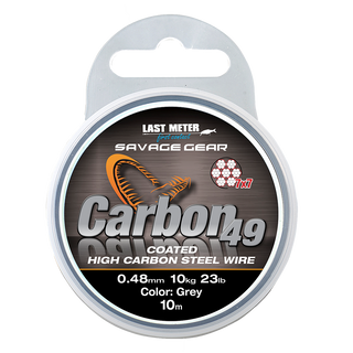 Savage Gear Carbon49 Coated Grey Wire 10m - Taskers Angling