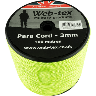 Web-Tex Paracord On A Reel Neon Green 100m