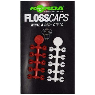 Korda Floss Caps White/Red - taskers-angling