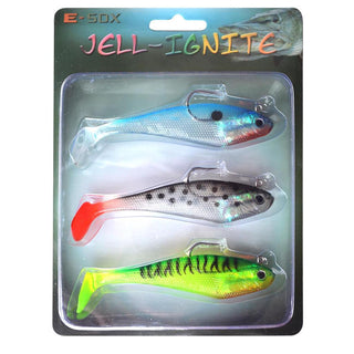 E-SOX Jell-Ignite Soft Shad Lures - Mixed - Taskers Angling
