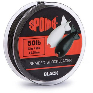 Spomb Braided Leader 50lb Black - Taskers Angling