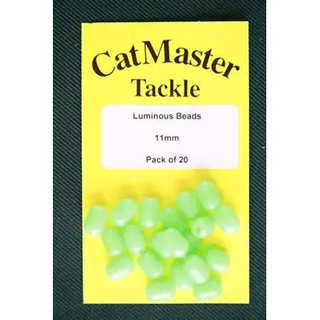 CatMaster Luminous Oval Beads Green 11mm x 15mm - taskers-angling