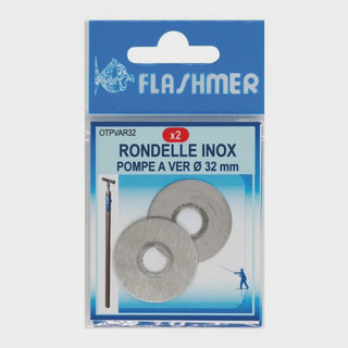 Flashmer Stainless Bait Pump Washers x 2 32mm - Taskers Angling